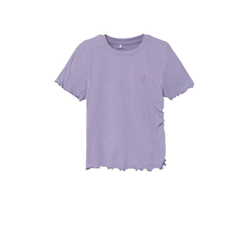 NAME IT KIDS T-shirt NKFDALILLA lila Paars Meisjes Biologisch katoen Ronde hals