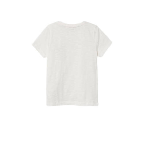 Name it KIDS T-shirt NKFFOLEJMA met backprint wit rood Meisjes Biologisch katoen Ronde hals 146 152