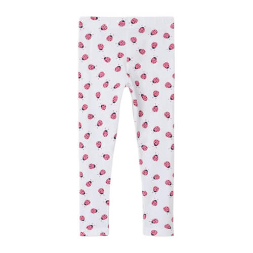 Name it MINI legging NMFVIVIAN met all over print wit fuchsia Meisjes Stretchkatoen 110