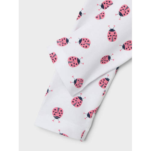 name it MINI legging NMFVIVIAN met all over print wit fuchsia Meisjes Stretchkatoen 80