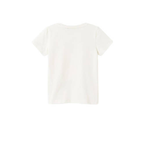 Name it MINI T-shirt NMMDEFRUIT met printopdruk offwhite Wit Jongens Biologisch katoen Ronde hals 104