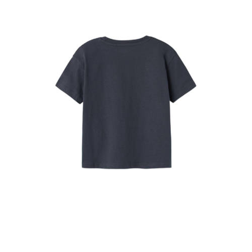 Name it MINI T-shirt NMMVILIAN met printopdruk donkerblauw Jongens Katoen Ronde hals 122 128