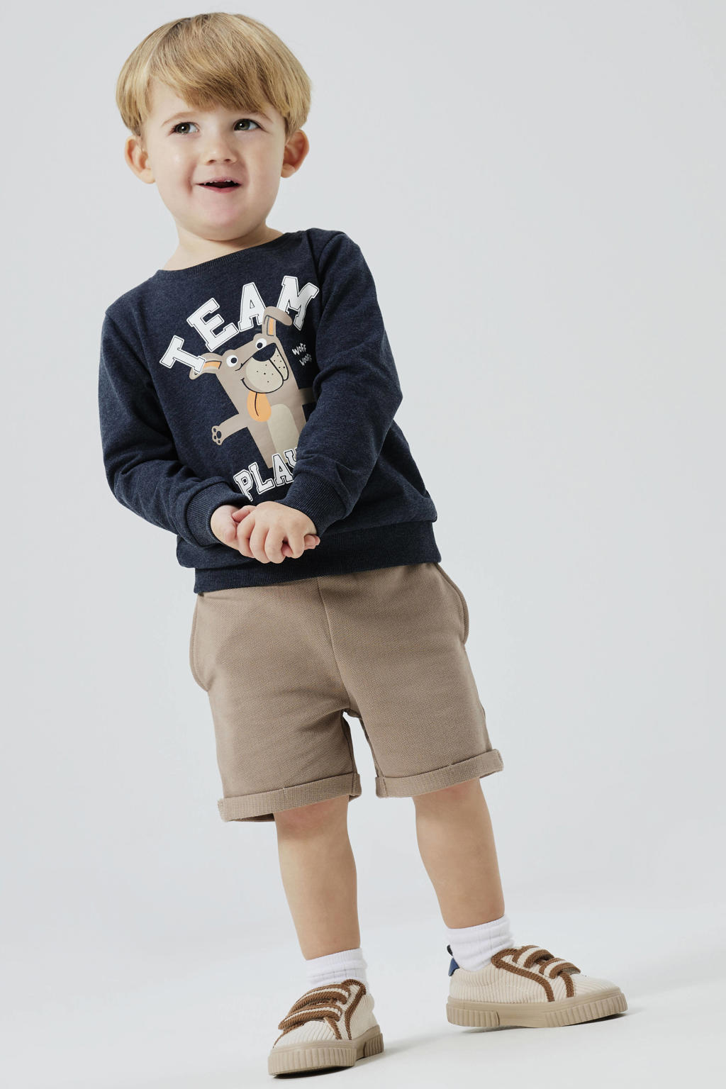 NAME IT MINI sweatshort NMMVASSE zand