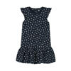 NAME IT MINI A-lijn jurk NMFVIDA met all over print en ruches donkerblauw/wit