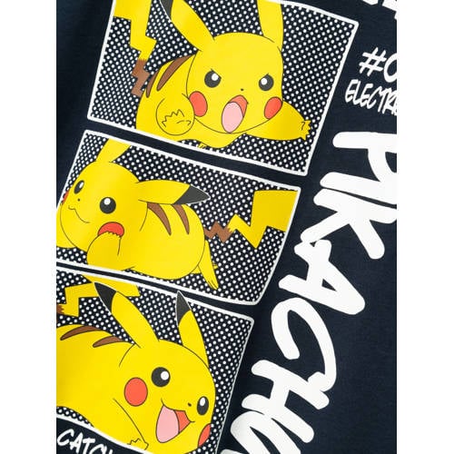 name it KIDS Pokemon T-shirt NKMMANIANDER met printopdruk zwart Jongens Katoen Ronde hals 104