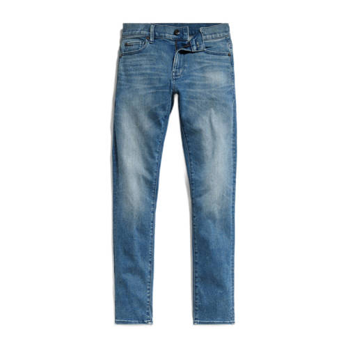 G-Star RAW slim fit jeans faded cascade Blauw Jongens Stretchdenim Effen