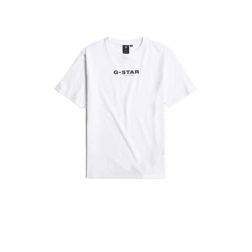 G-Star RAW T-shirt t-shirt s\s loose met logo wit Jongens/Meisjes Katoen Ronde hals
