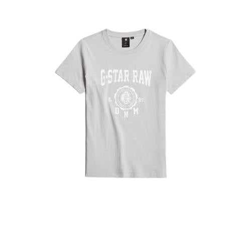 G-Star RAW T-shirt t-shirt ss regular lichtgrijs Jongens Katoen Ronde hals - 116