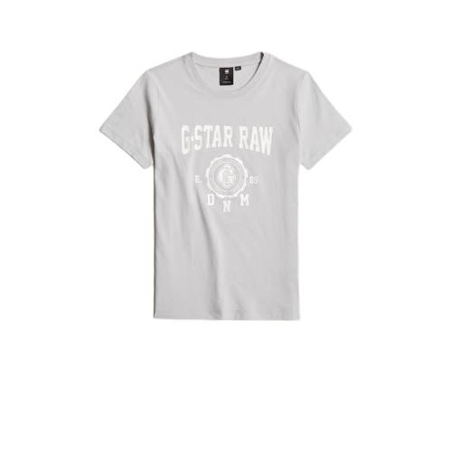 G-Star RAW T-shirt t-shirt s\s regular lichtgrijs Jongens Katoen Ronde hals
