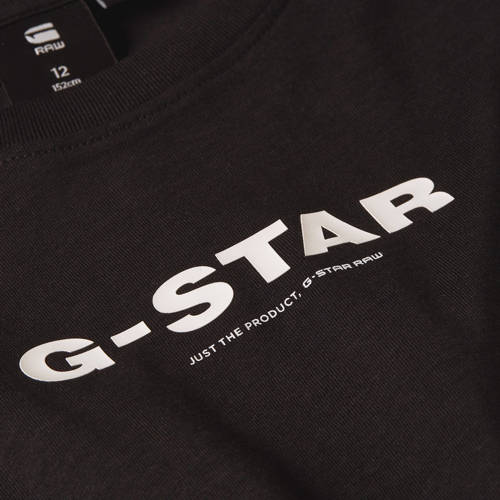 G-Star Raw T-shirt t-shirt s\s loose met logo zwart wit Katoen Ronde hals 152
