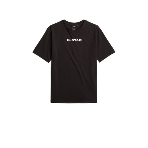 G-Star RAW T-shirt t-shirt s\s loose met logo zwart/wit Jongens/Meisjes Katoen Ronde hals