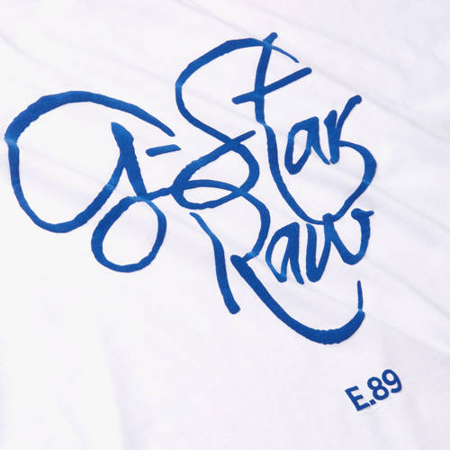 G-Star Raw T-shirt t-shirt s\s loose wit donkerblauw Jongens Meisjes Katoen Ronde hals 128