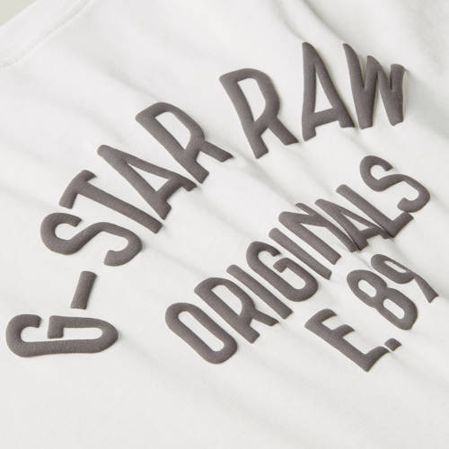 G-Star Raw T-shirt t-shirt s\s loose wit grijs Jongens Meisjes Katoen Ronde hals 140