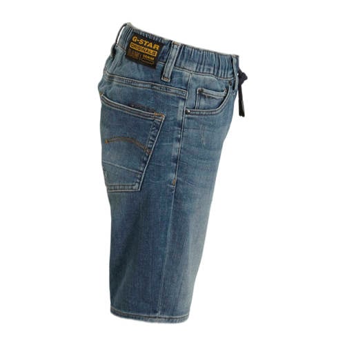 G-Star Raw 3301 slim pull up shorts denim short sun faded indigo destroyed Blauw Jongens Stretchdenim 140