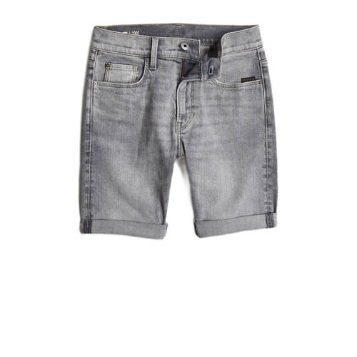 G-Star RAW 3301 slim shorts premium denim short faded grey neblina Korte broek Grijs Jongens Stretchdenim