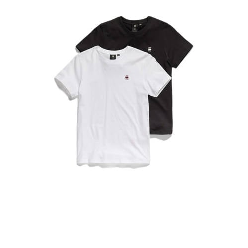 G-Star RAW t-shirt - set van 2 - zwart/wit Jongens Katoen Ronde hals Effen - 116