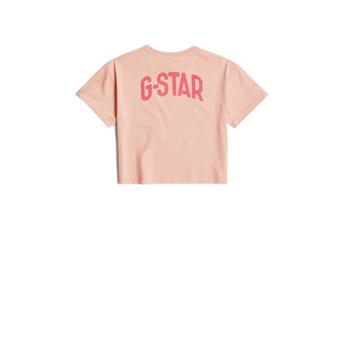 G-Star Raw T-shirt t-shirt s\s loose crop perzik roze Meisjes Katoen Ronde hals 176