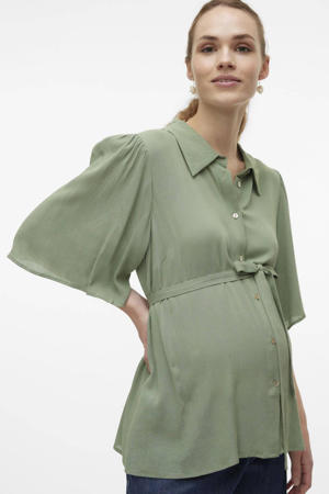 zwangerschaps- en voedingsblouse MLMY groen