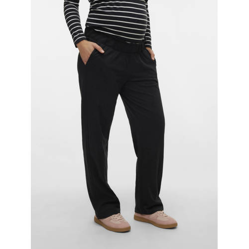 MAMALICIOUS loose fit broek MLIVY zwart Dames Katoen Effen - maat S afbeelding