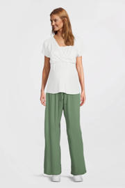 thumbnail: MAMALICIOUS cropped wide leg broek MLMY groen