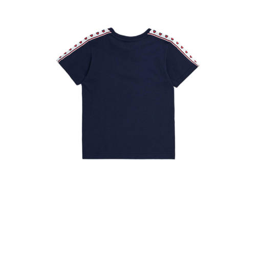 Champion T-shirt met logo donkerblauw Jongens Katoen Ronde hals Logo 122 128