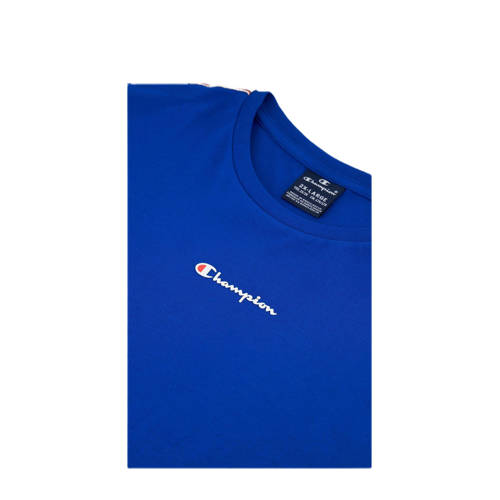 Champion T-shirt met logo blauw Jongens Katoen Ronde hals Logo 146 152