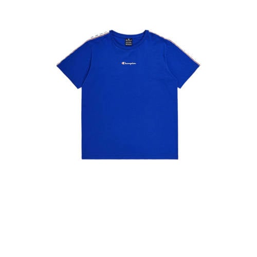 Champion T-shirt met logo blauw Jongens Katoen Ronde hals Logo