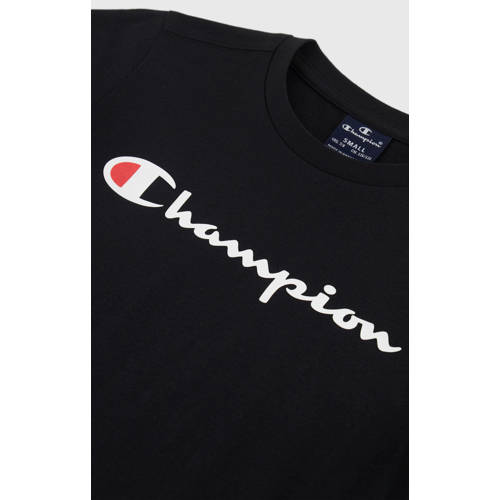 Champion T-shirt met logo zwart Jongens Katoen Ronde hals Logo 170 176