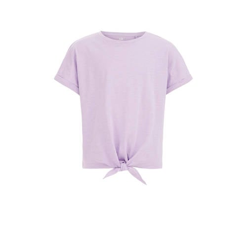 WE Fashion T-shirt slate purple Paars Meisjes Katoen Ronde hals Effen - 110/116