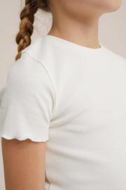thumbnail: WE Fashion ribgebreid T-shirt offwhite