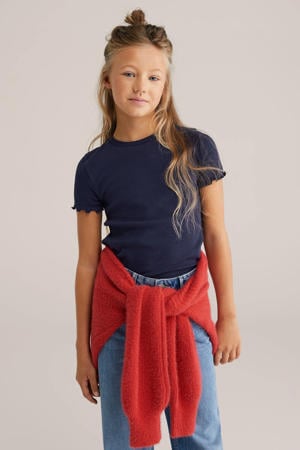 ribgebreid T-shirt blue nights