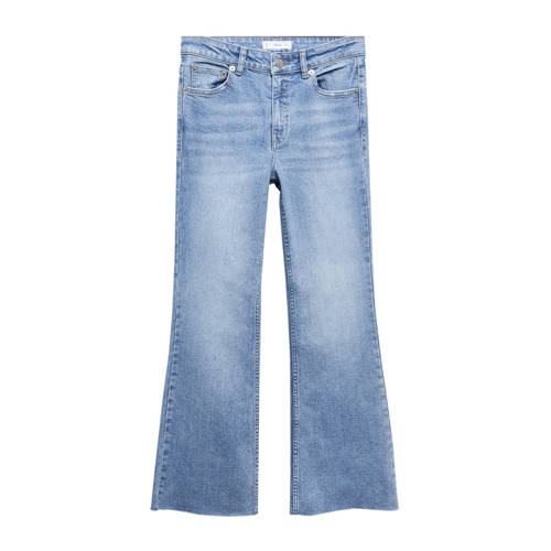 Mango Kids flared jeans light blue denim Blauw Meisjes Katoen Effen - 152(XXS)
