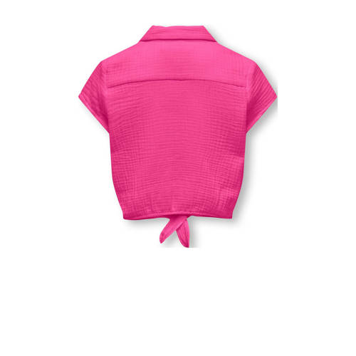 Only KIDS GIRL blouse KOGTHYRA fuchsia Roze Meisjes Katoen Klassieke kraag 122