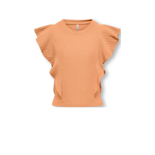 KIDS ONLY GIRL T-shirt KOGNELLA oranje Top Meisjes Polyester Ronde hals