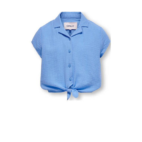 KIDS ONLY GIRL blouse KOGTHYRA hemelsblauw Meisjes Katoen Klassieke kraag - maat 128 afbeelding