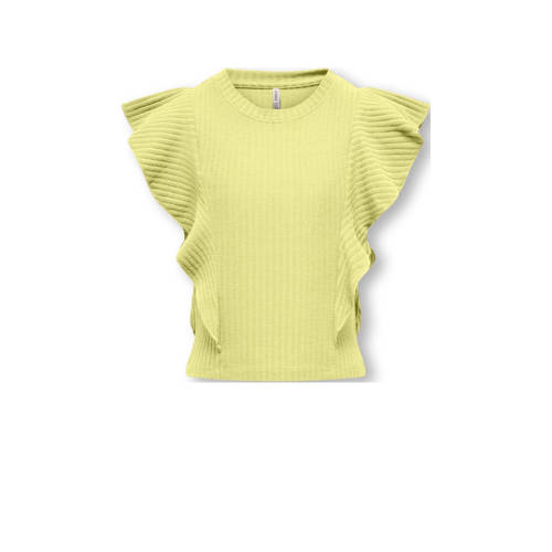 KIDS ONLY GIRL T-shirt KOGNELLA geel Top Meisjes Polyester Ronde hals Effen - 110/116