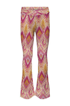 broek KOGPAIGE met all over print roze/geel