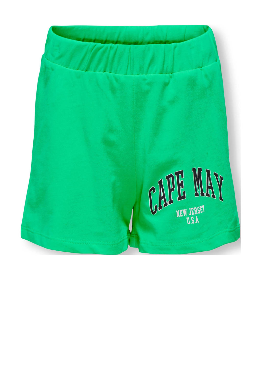 Groene meisjes KIDS ONLY GIRL regular fit sweatshort met elastische tailleband en tekst print