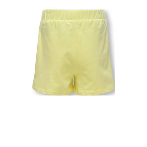 Only KIDS GIRL regular fit sweatshort KOGAMANDA met tekst zonnig geel Korte broek 122