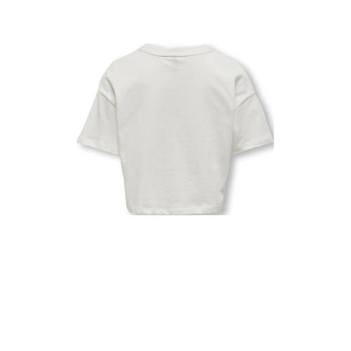Only KIDS GIRL T-shirt KOGVILLA met tekst wit Meisjes Biologisch katoen Ronde hals 134 140