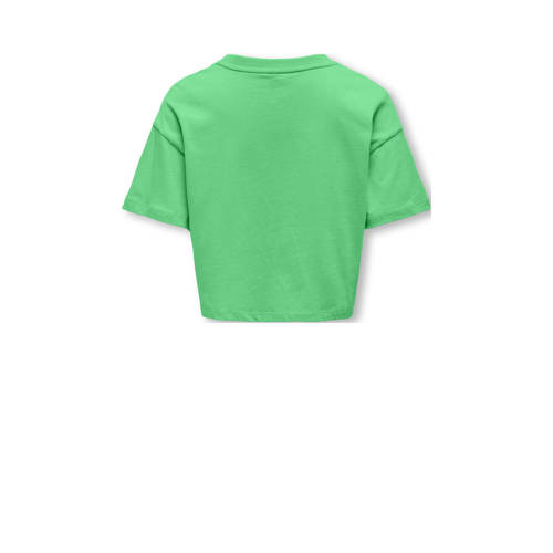 Only KIDS GIRL T-shirt KOGVILLA met tekst felgroen Meisjes Katoen Ronde hals 122 128