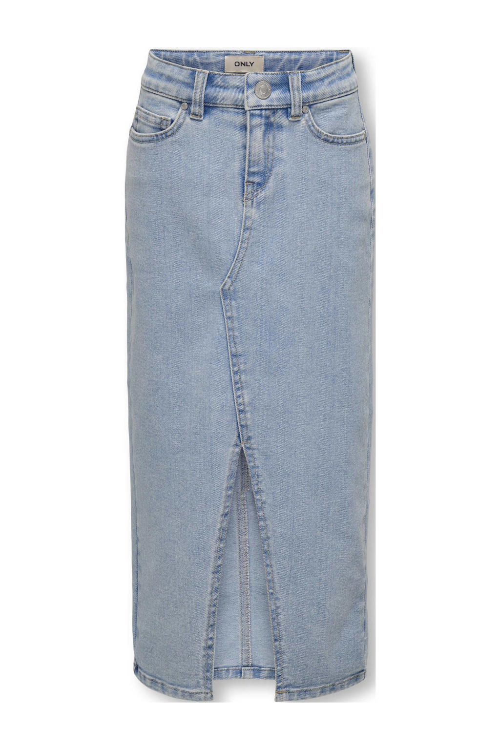 Lichtblauwe meisjes KIDS ONLY GIRL spijkerrok gemaakt van stretchdenim en met rits- en knoopsluiting