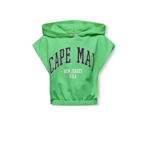 KIDS ONLY GIRL sweat top KOGAMANDA groen Sweater Tekst