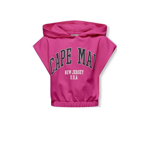 KIDS ONLY GIRL sweat top KOGAMANDA fuchsia Sweater Roze Tekst