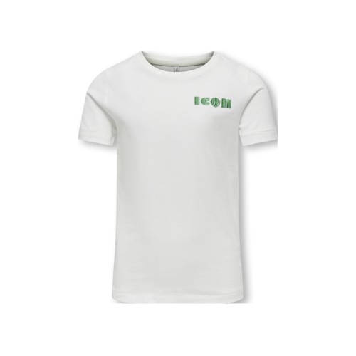 KIDS ONLY GIRL T-shirt KOGLOVELY LIFE met tekst wit Meisjes Katoen Ronde hals