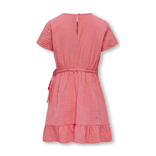 Only KIDS GIRL jurk KOGTHYRA zalmroze Meisjes Katoen Ronde hals Effen 164