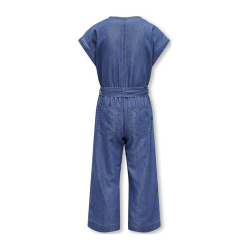 Only KIDS GIRL jumpsuit KOGYUKA BEA medium blue denim Blauw Effen 146