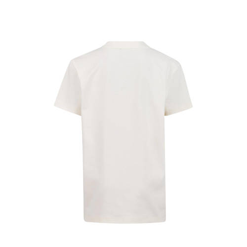 Shoeby T-shirt met printopdruk ecru Wit Jongens Katoen Ronde hals Effen 98 104