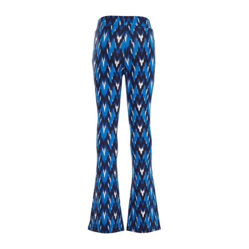 WE Fashion broek met all over print blauw Meisjes Viscose All over print 98