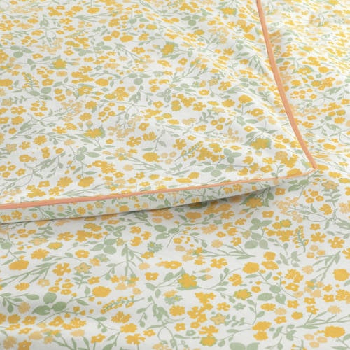 NOUS Kids katoenen dekbedovertrek baby (100x135 cm) Geel Bloemen